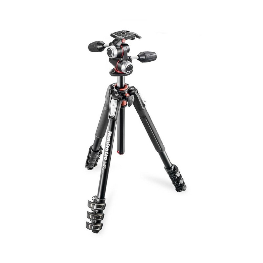 CAMERA Manfrotto | 190 Aluminium 4-Delig Statief Met Kop