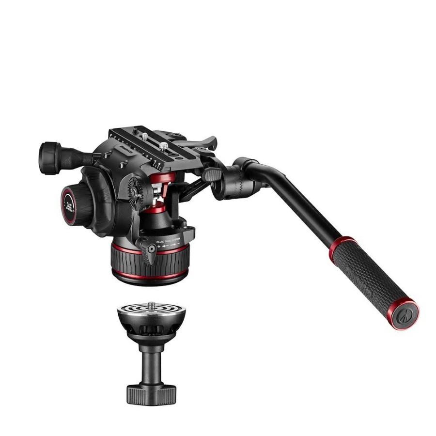 Video tripods Manfrotto | Nitrotech 608 Videokop, Alu Dubbelpootstatief Gs