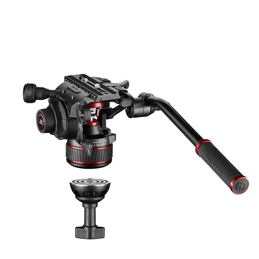 Video tripods Manfrotto | Nitrotech 608 Videokop, Alu Dubbelpootstatief Ms